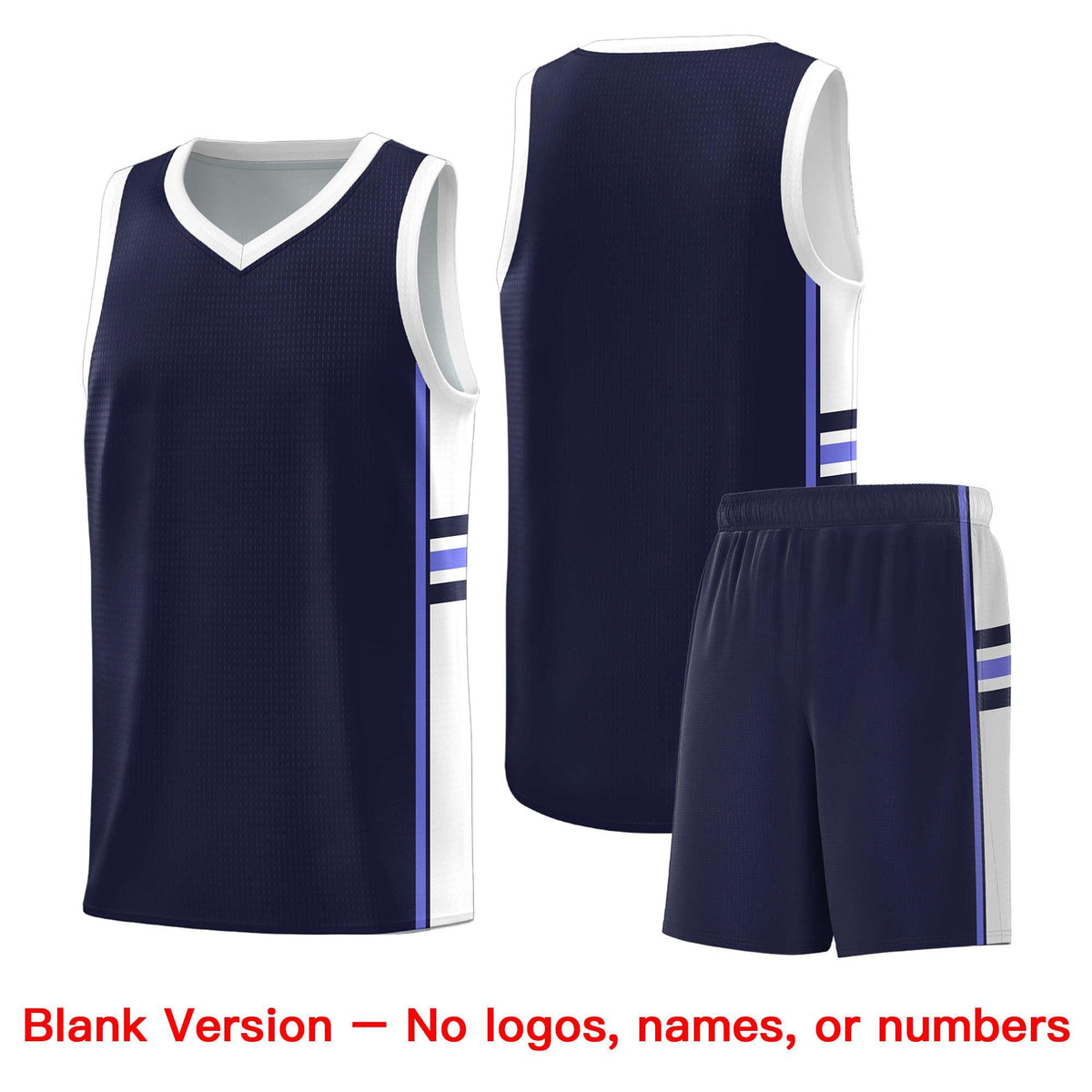 Custom Youth Basketball Jersey - Navy White Personalized Varsity Two-Tone Uniform