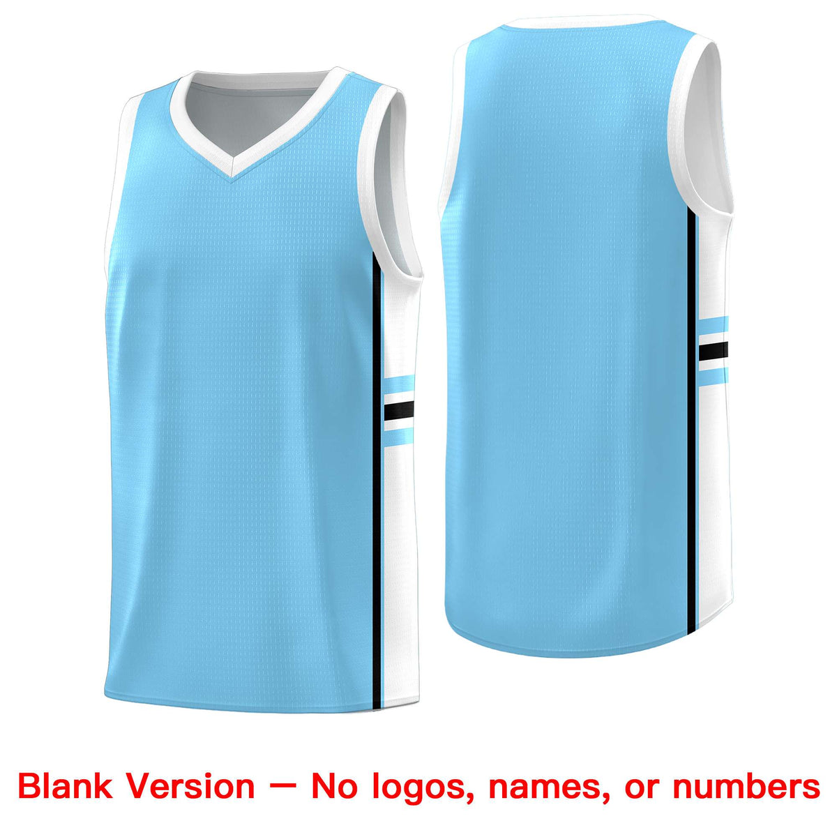 Custom Youth Basketball Jersey - Light Blue White Personalized Varsity Two-Tone Uniform