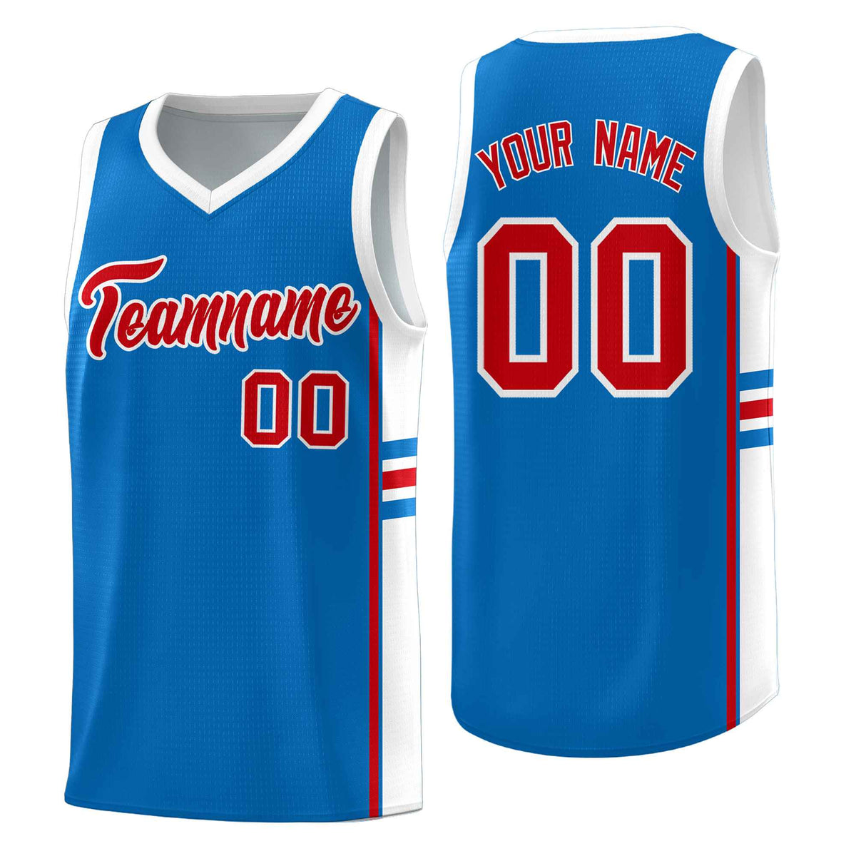 Custom Youth Basketball Jersey - Royal White Personalized Varsity Two-Tone Uniform
