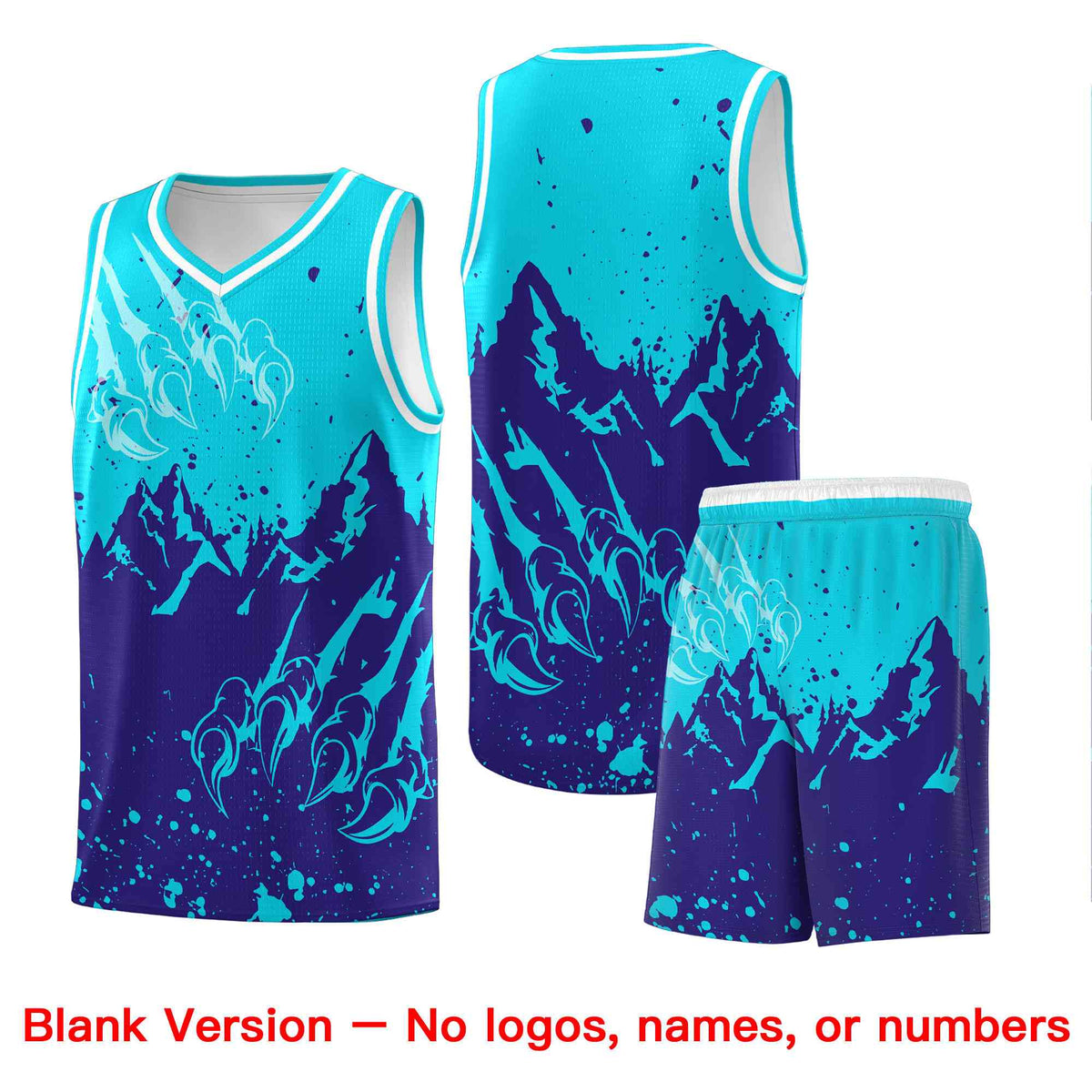 Custom Sky Blue Royal Snow Mountain Beast Pattern Sports Uniform Basketball Jersey| KXKSHOP