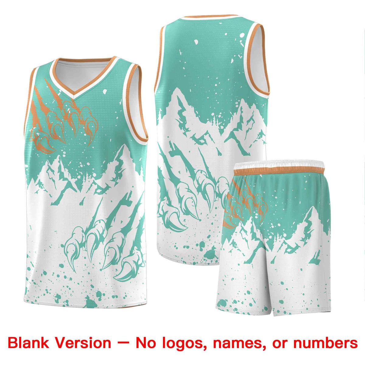 Custom Bright Green White Snow Mountain Beast Pattern Sports Uniform Basketball Jersey| KXKSHOP