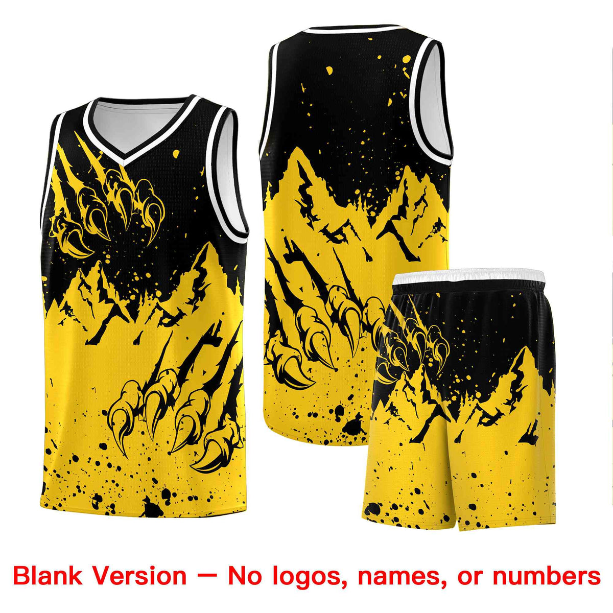 Custom Black Gold Snow Mountain Beast Pattern Sports Uniform Basketball Jersey| KXKSHOP