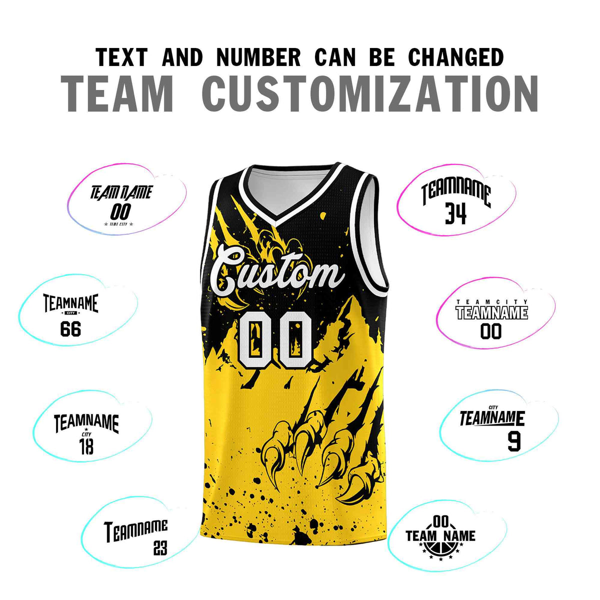 Custom Black Gold Snow Mountain Beast Pattern Sports Uniform Basketball Jersey| KXKSHOP