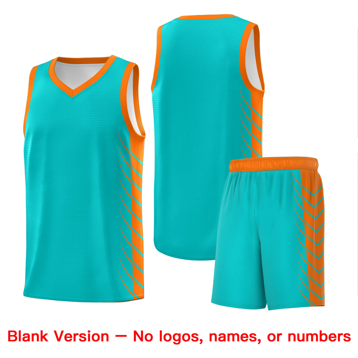 Custom Aqua Orange Personalized Side Symmetrical Line Pattern Sports Uniform Basketball Jersey| KXKSHOP