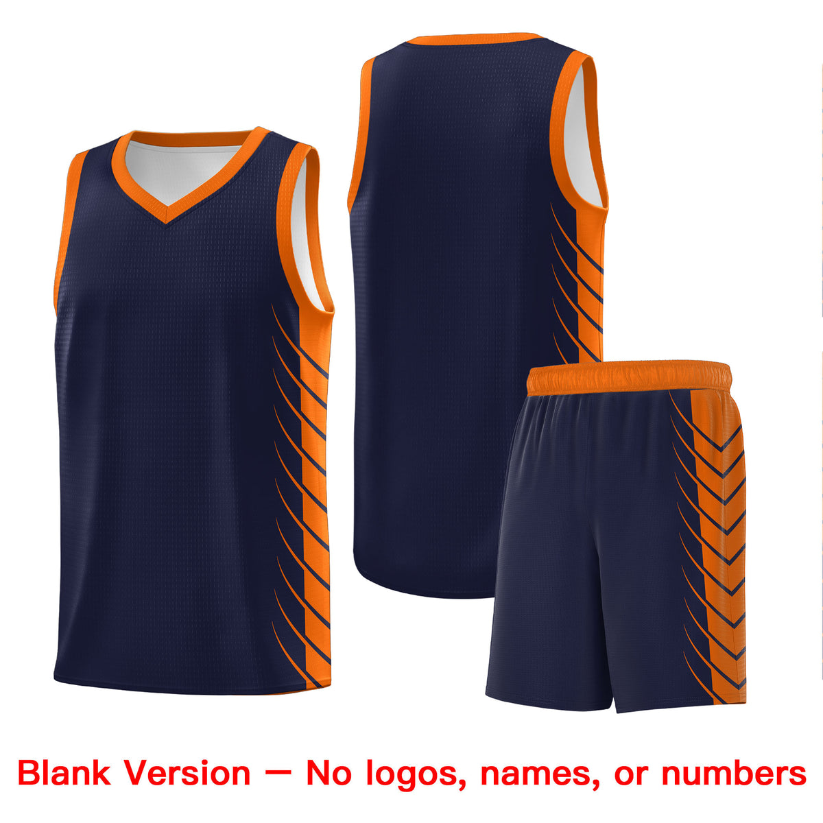Custom Navy Orange Personalized Side Symmetrical Line Pattern Sports Uniform Basketball Jersey| KXKSHOP