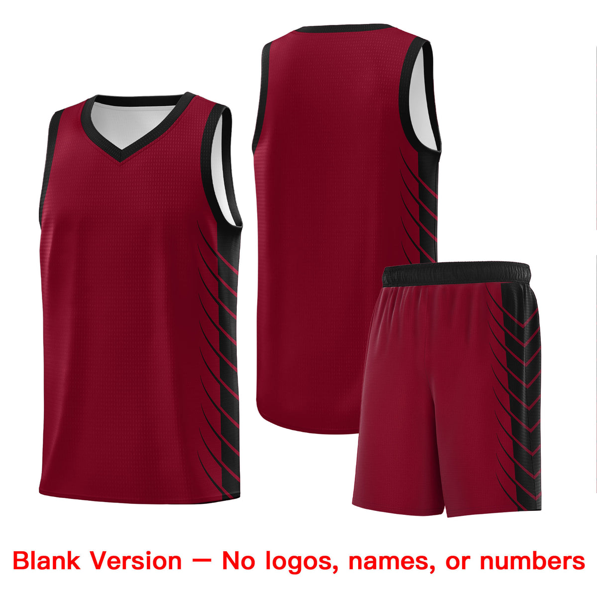 Custom Crimson Black Personalized Side Symmetrical Line Pattern Sports Uniform Basketball Jersey| KXKSHOP