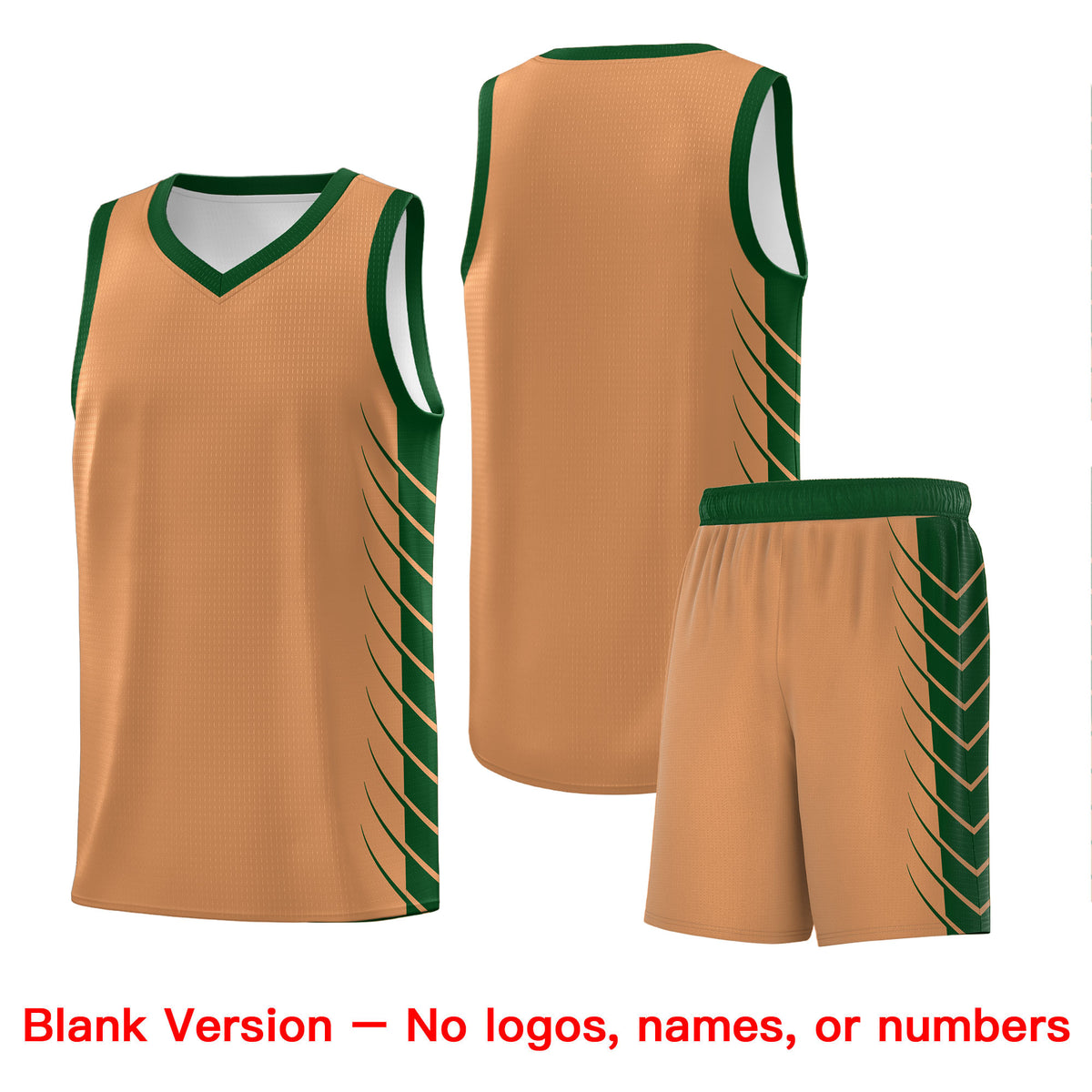 Custom Buckskin Brown Green Personalized Side Symmetrical Line Pattern Sports Uniform Basketball Jersey| KXKSHOP