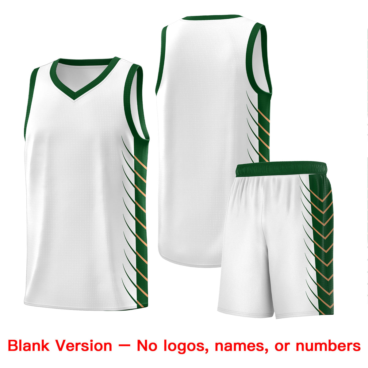 Custom White Green Personalized Side Symmetrical Line Pattern Sports Uniform Basketball Jersey| KXKSHOP