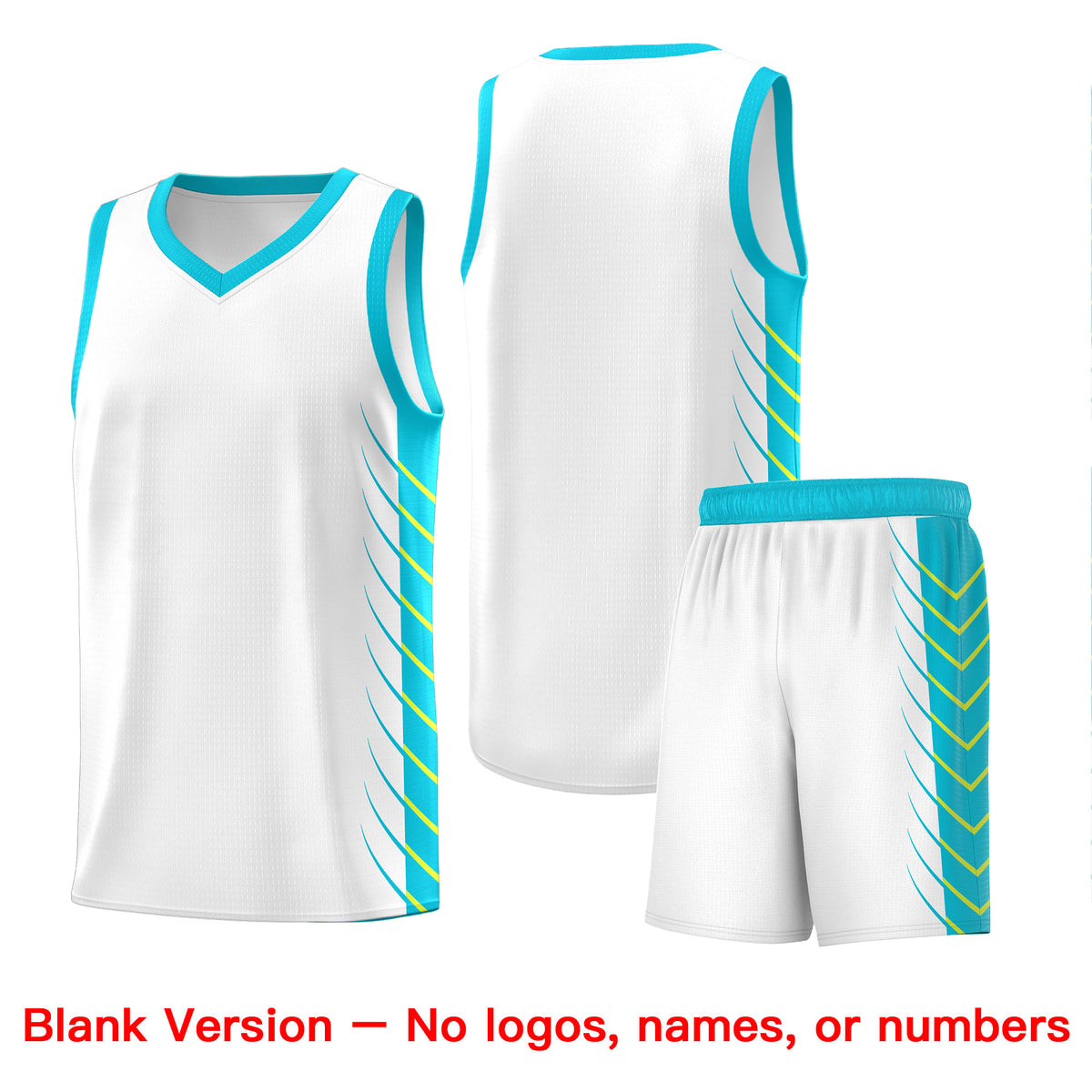 Custom White Sky Blue Personalized Side Symmetrical Line Pattern Sports Uniform Basketball Jersey| KXKSHOP