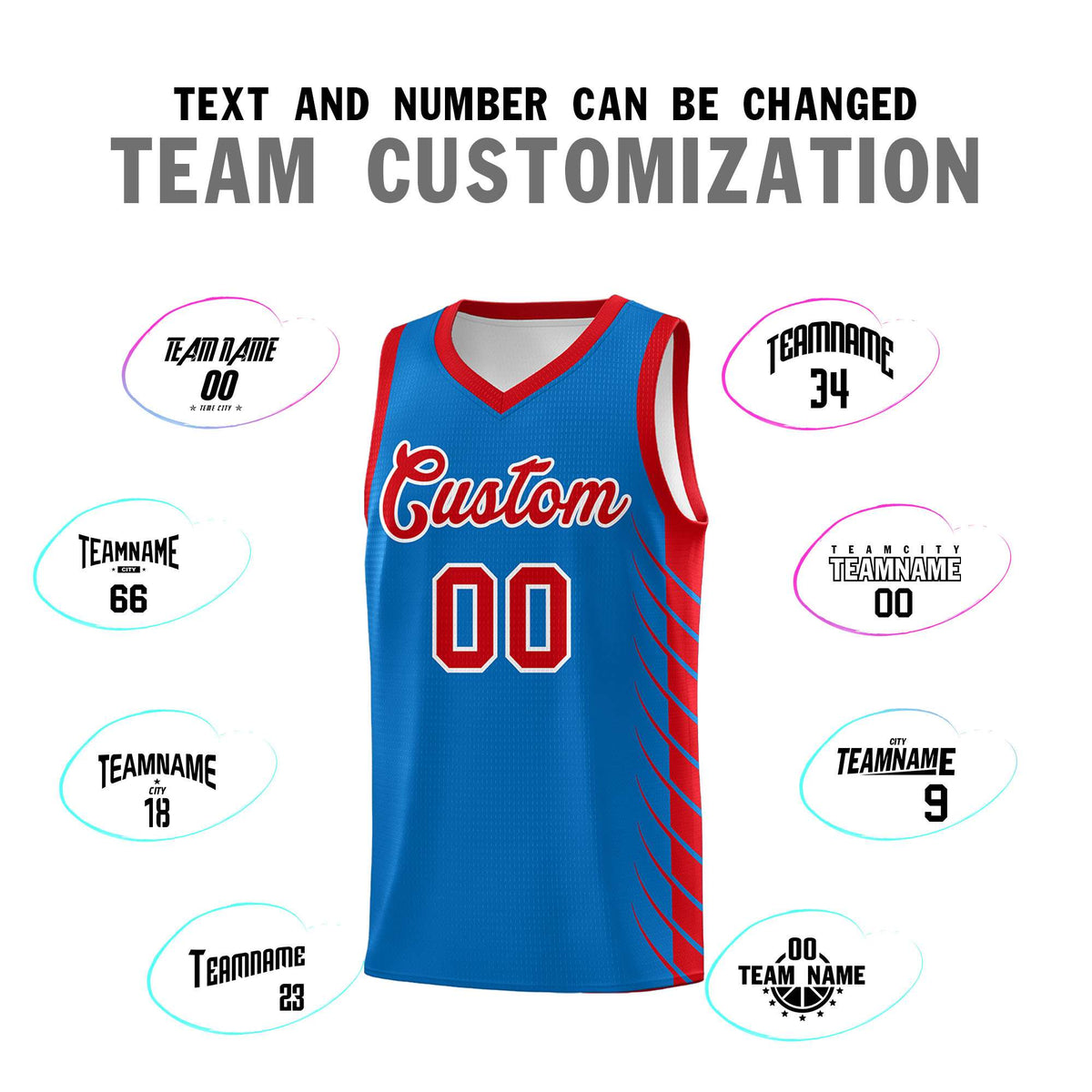 Custom Royal Red Personalized Side Symmetrical Line Pattern Sports Uniform Basketball Jersey| KXKSHOP