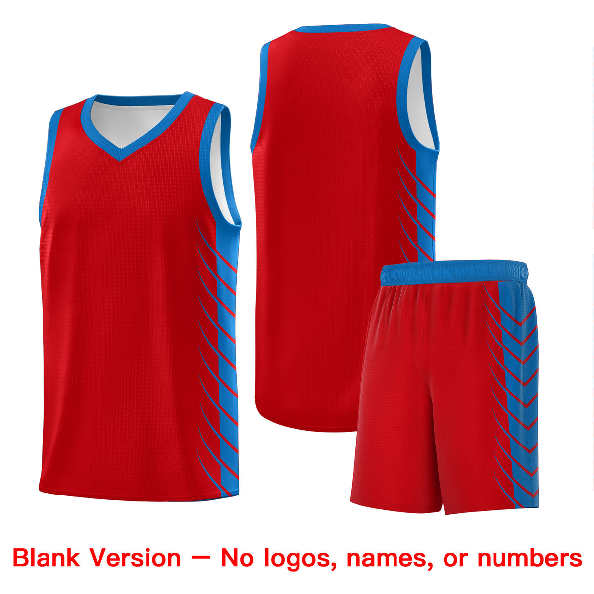 Custom Red Royal Personalized Side Symmetrical Line Pattern Sports Uniform Basketball Jersey| KXKSHOP