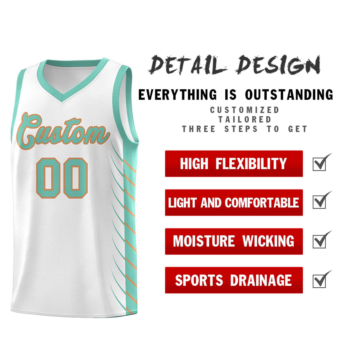Custom White Bright Green Personalized Side Symmetrical Line Pattern Sports Uniform Basketball Jersey| KXKSHOP