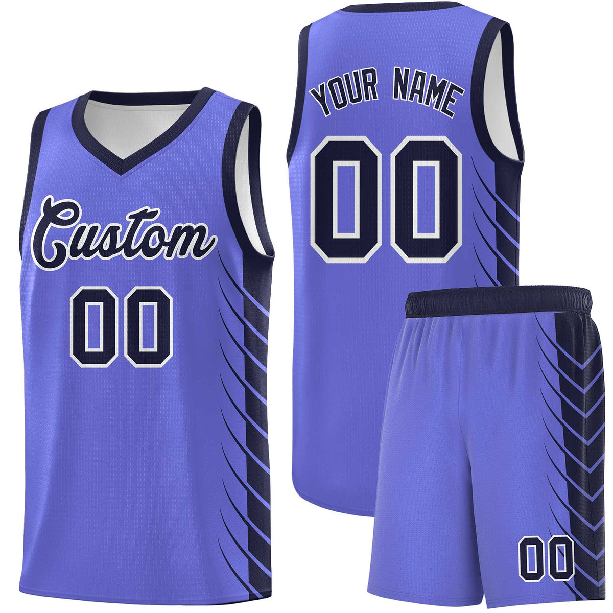 Custom Purple Navy Personalized Side Symmetrical Line Pattern Sports Uniform Basketball Jersey| KXKSHOP