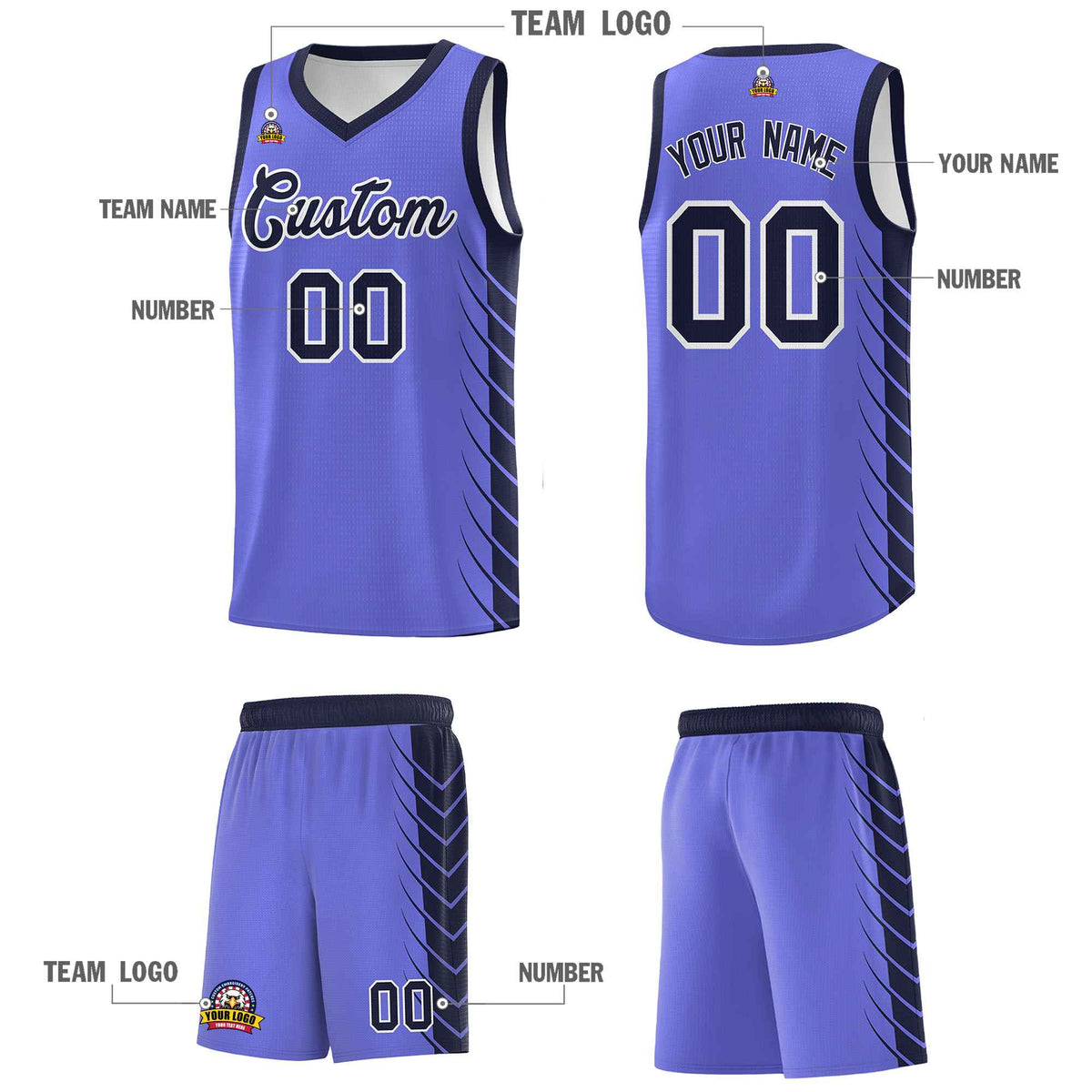 Custom Purple Navy Basketball Jersey