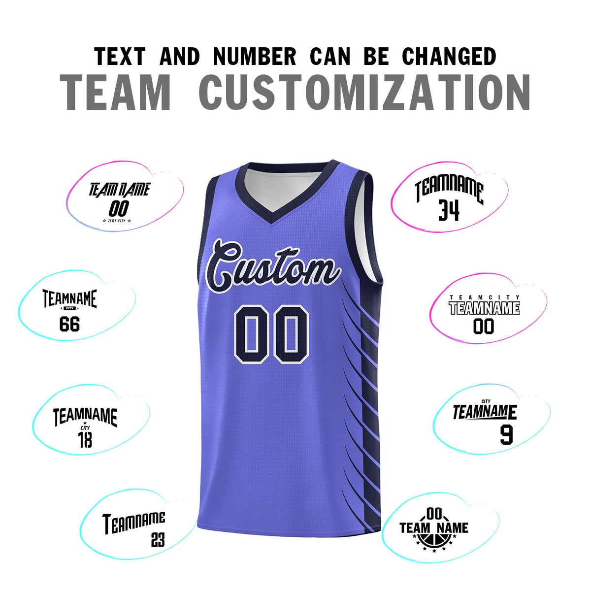 Custom Purple Navy Basketball Jersey