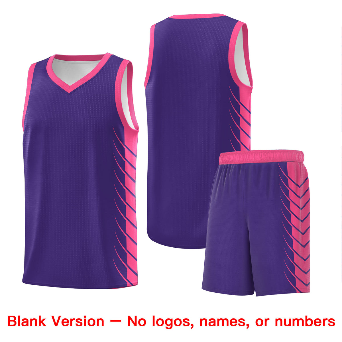 Custom Purple Pink Personalized Side Symmetrical Line Pattern Sports Uniform Basketball Jersey
