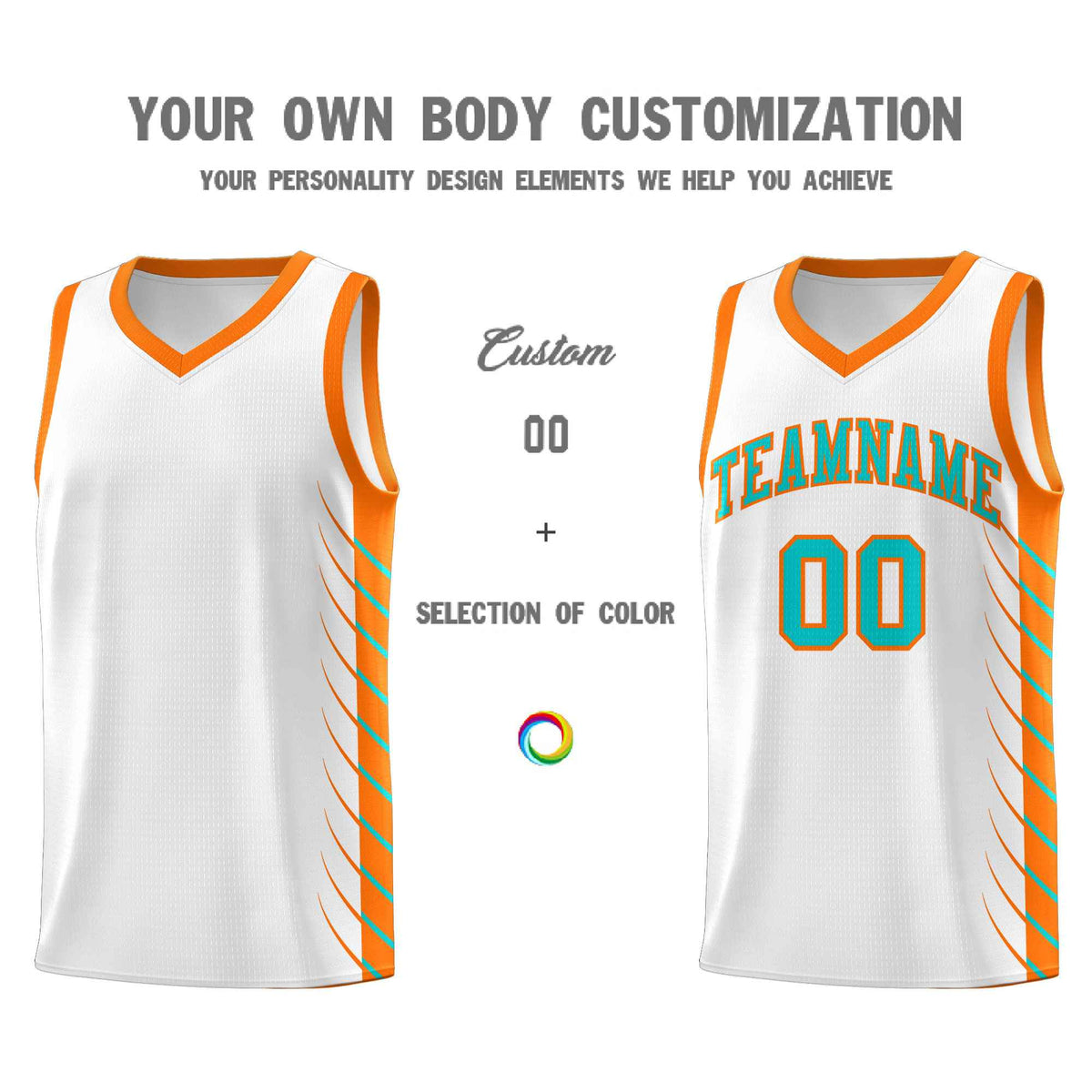 Custom White Sky Blue Personalized Side Symmetrical Line Pattern Sports Uniform Basketball Jersey
