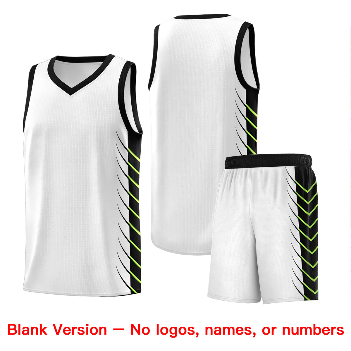 Custom White Black Personalized Side Symmetrical Line Pattern Sports Uniform Basketball Jersey