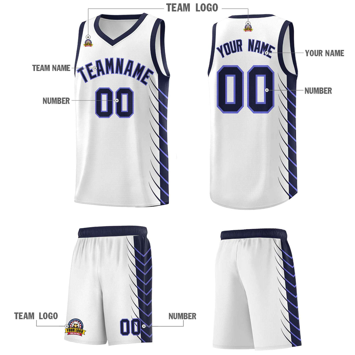 Custom Navy Navy Personalized Side Symmetrical Line Pattern Sports Uniform Basketball Jersey