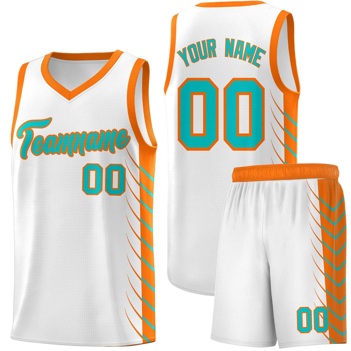 Custom White Sky Blue Personalized Side Symmetrical Line Pattern Sports Uniform Basketball Jersey