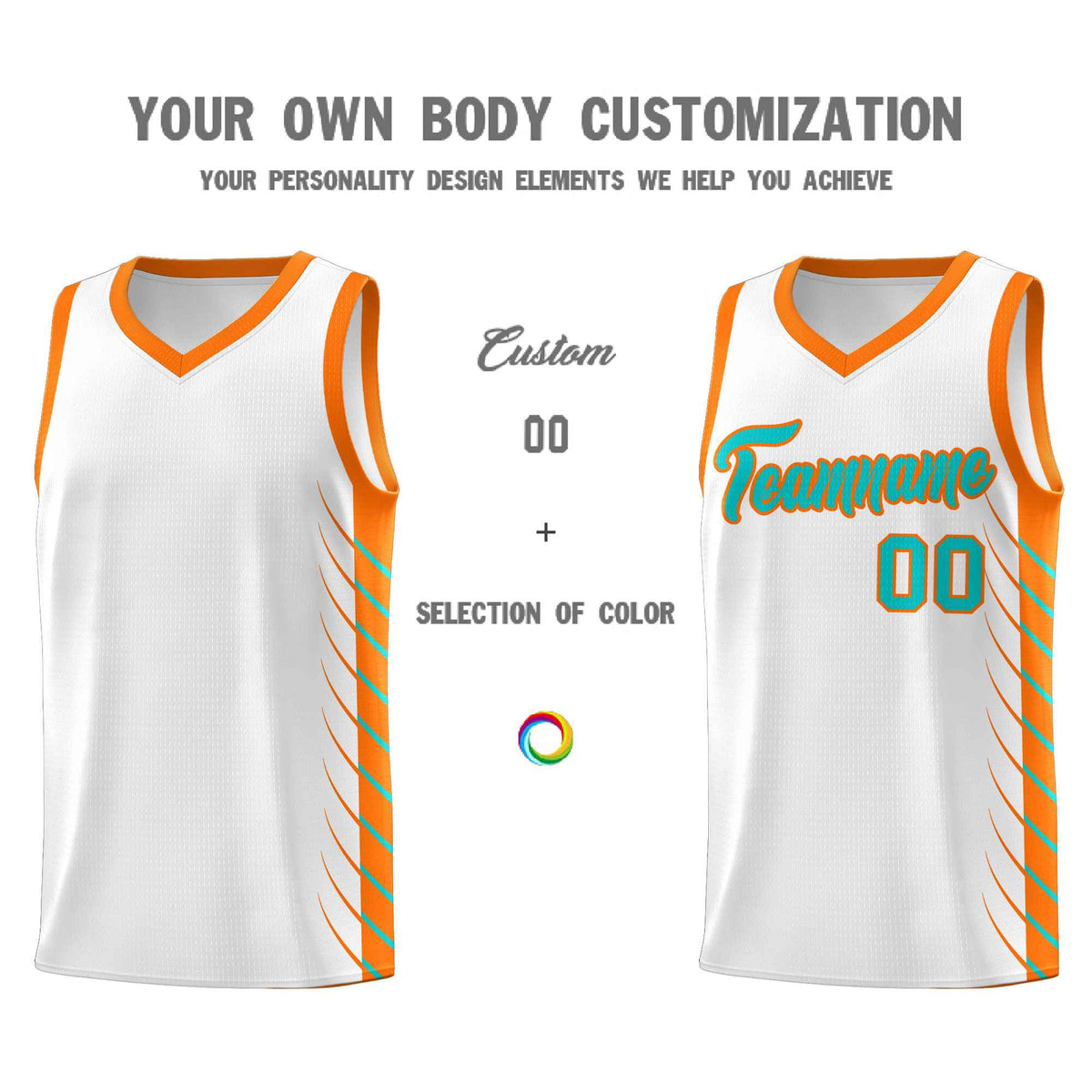 Custom White Sky Blue Personalized Side Symmetrical Line Pattern Sports Uniform Basketball Jersey