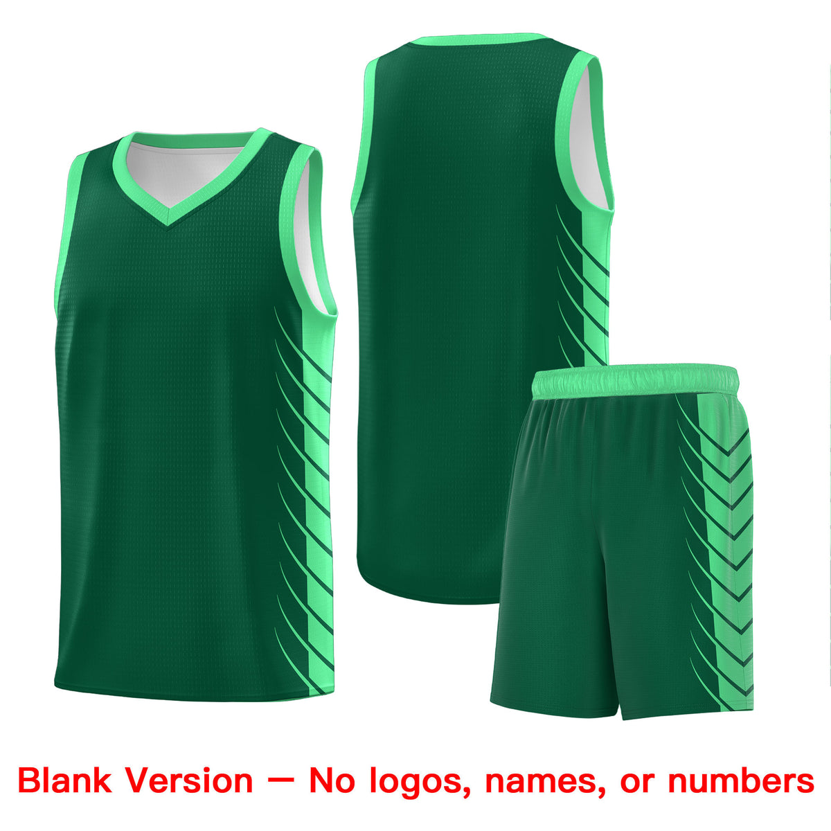 Custom Kelly Green Green Personalized Side Symmetrical Line Pattern Sports Uniform Basketball Jersey