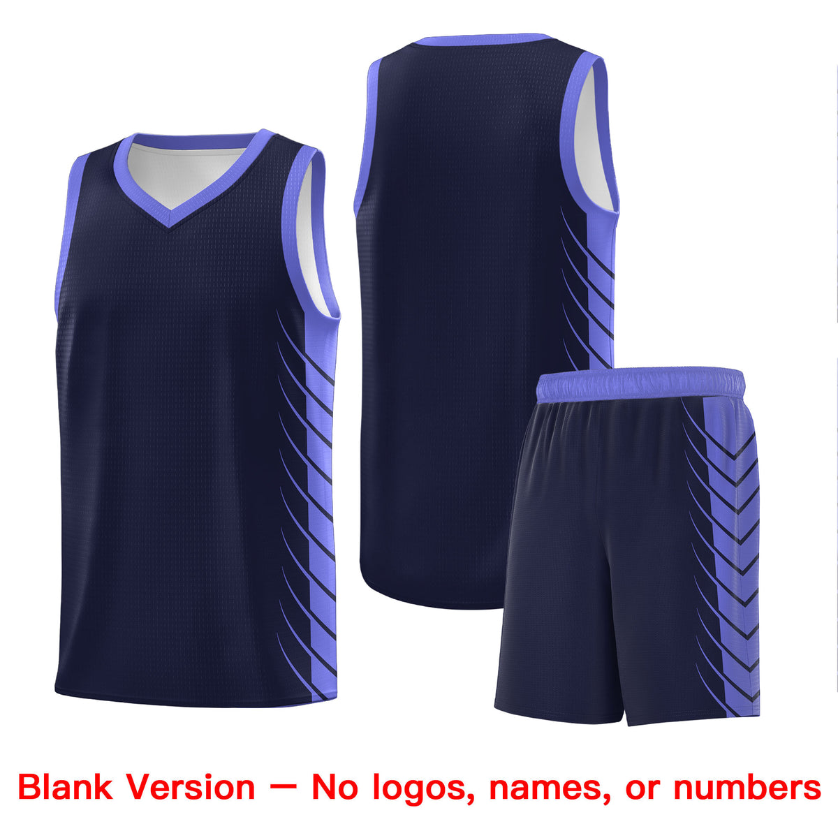 Custom Navy Purple Personalized Side Symmetrical Line Pattern Sports Uniform Basketball Jersey
