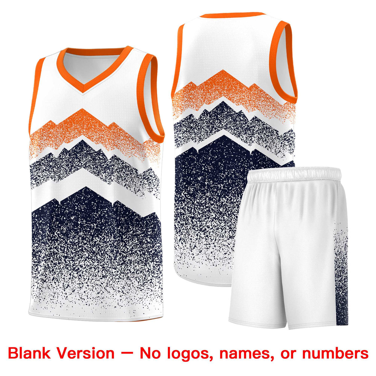 Personalized Youth Basketball Jerseys   White Navy Gradient Mountain Design Uniforms