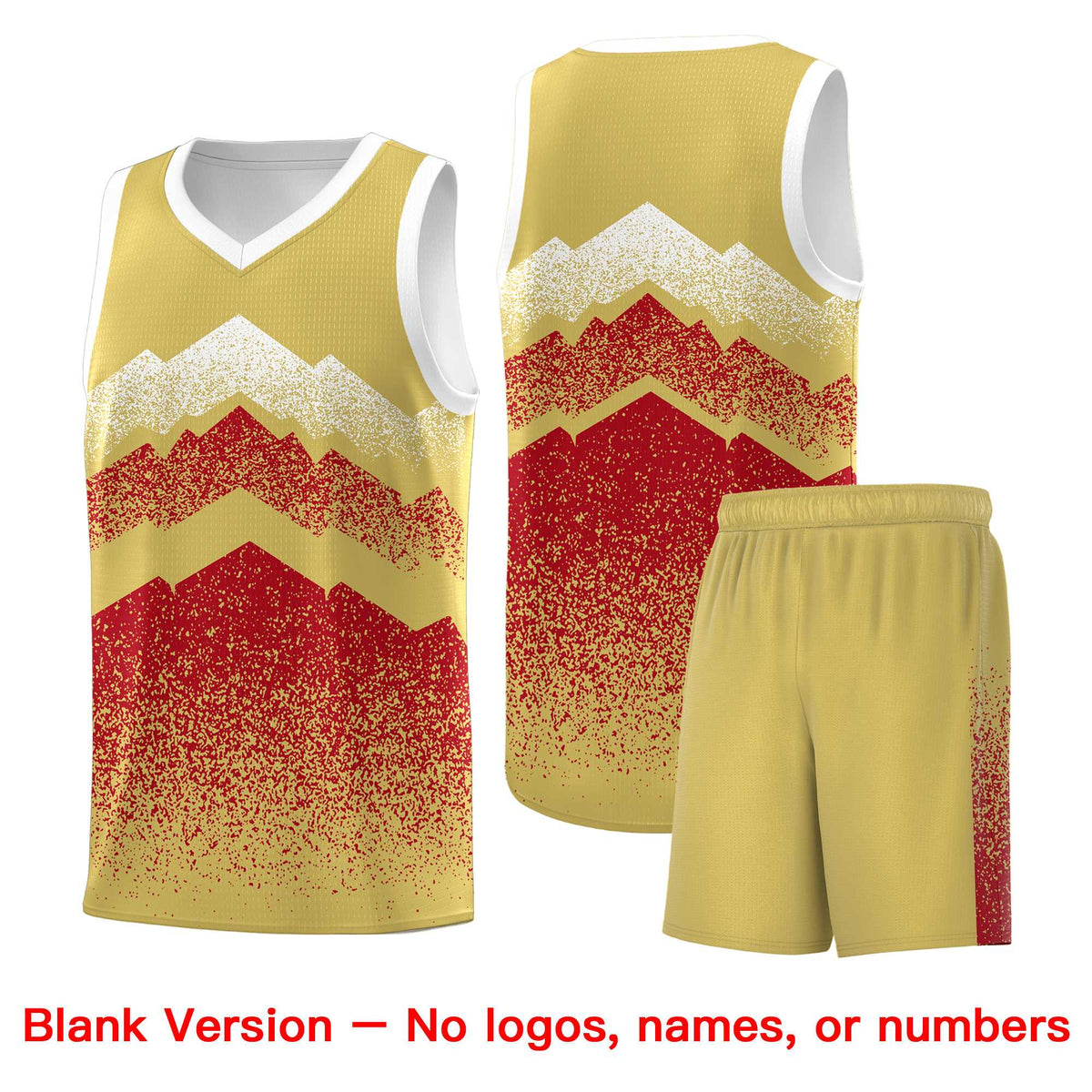 Custom Youth Basketball Jerseys Khaki Red Gradient Mountain Design Uniforms