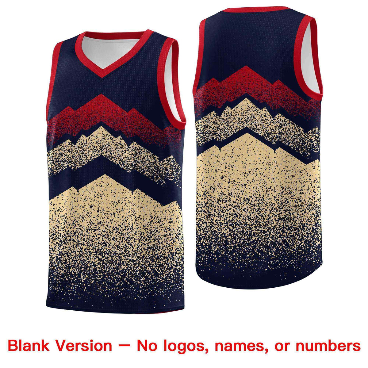 Personalized Youth Basketball Jerseys   Navy Khaki Gradient Mountain Design Uniforms