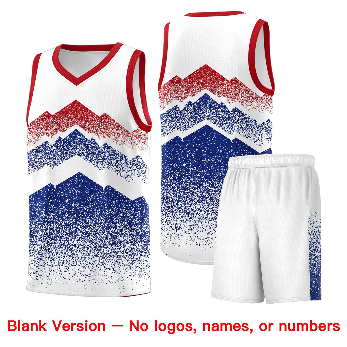 Custom Youth Basketball Jerseys White Royal Gradient Mountain Design Uniforms