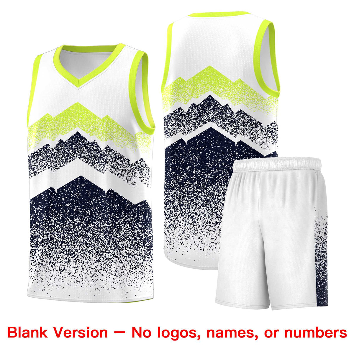 Personalized Youth Basketball Jerseys   White Navy Gradient Mountain Design Uniforms