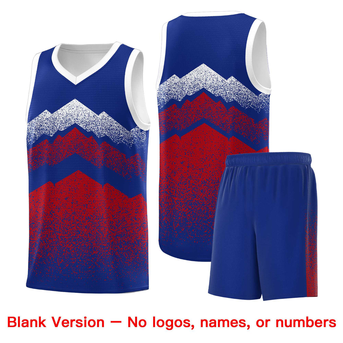 Personalized Youth Basketball Jerseys   Royal Red Gradient Mountain Design Uniforms