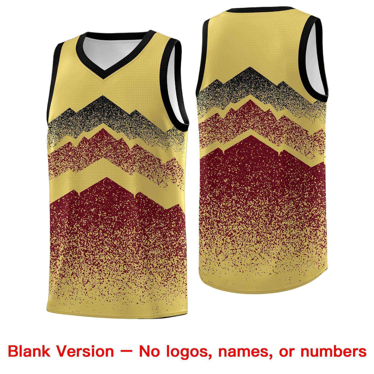 Personalized Youth Basketball Jerseys   Khaki Crimson Gradient Mountain Design Uniforms