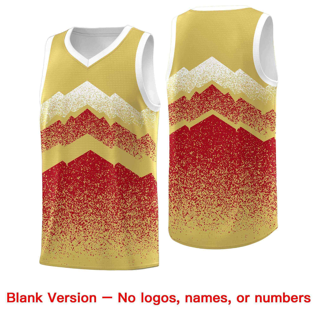 Custom Youth Basketball Jerseys Khaki Red Gradient Mountain Design Uniforms