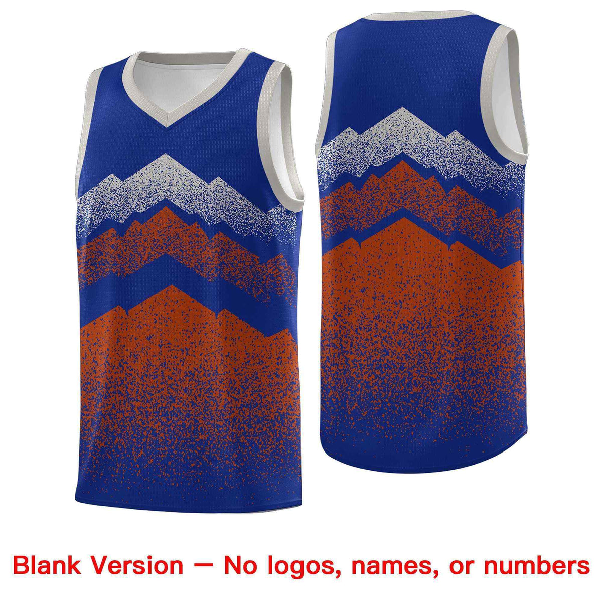 Custom Youth Basketball Jerseys Royal Dark Orange Gradient Mountain Design Uniforms