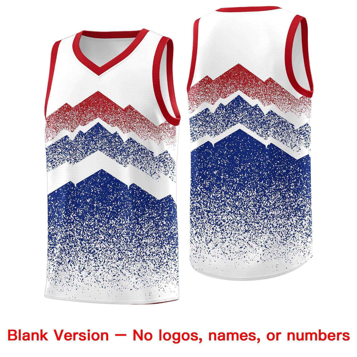 Custom Youth Basketball Jerseys White Royal Gradient Mountain Design Uniforms