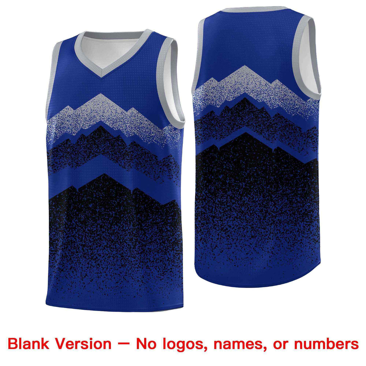 Personalized Youth Basketball Jerseys   Royal Black Gradient Mountain Design Uniforms
