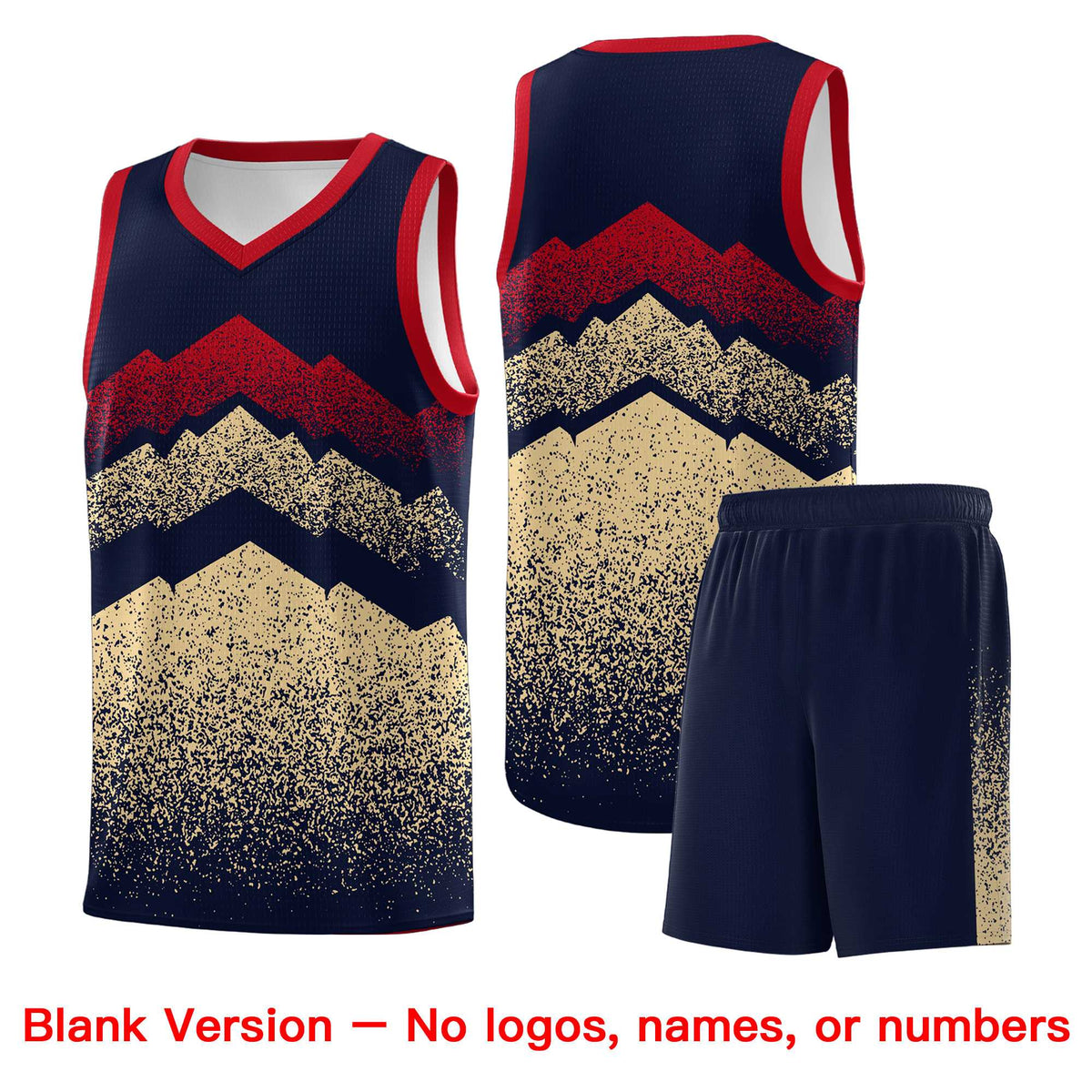 Personalized Youth Basketball Jerseys   Navy Khaki Gradient Mountain Design Uniforms