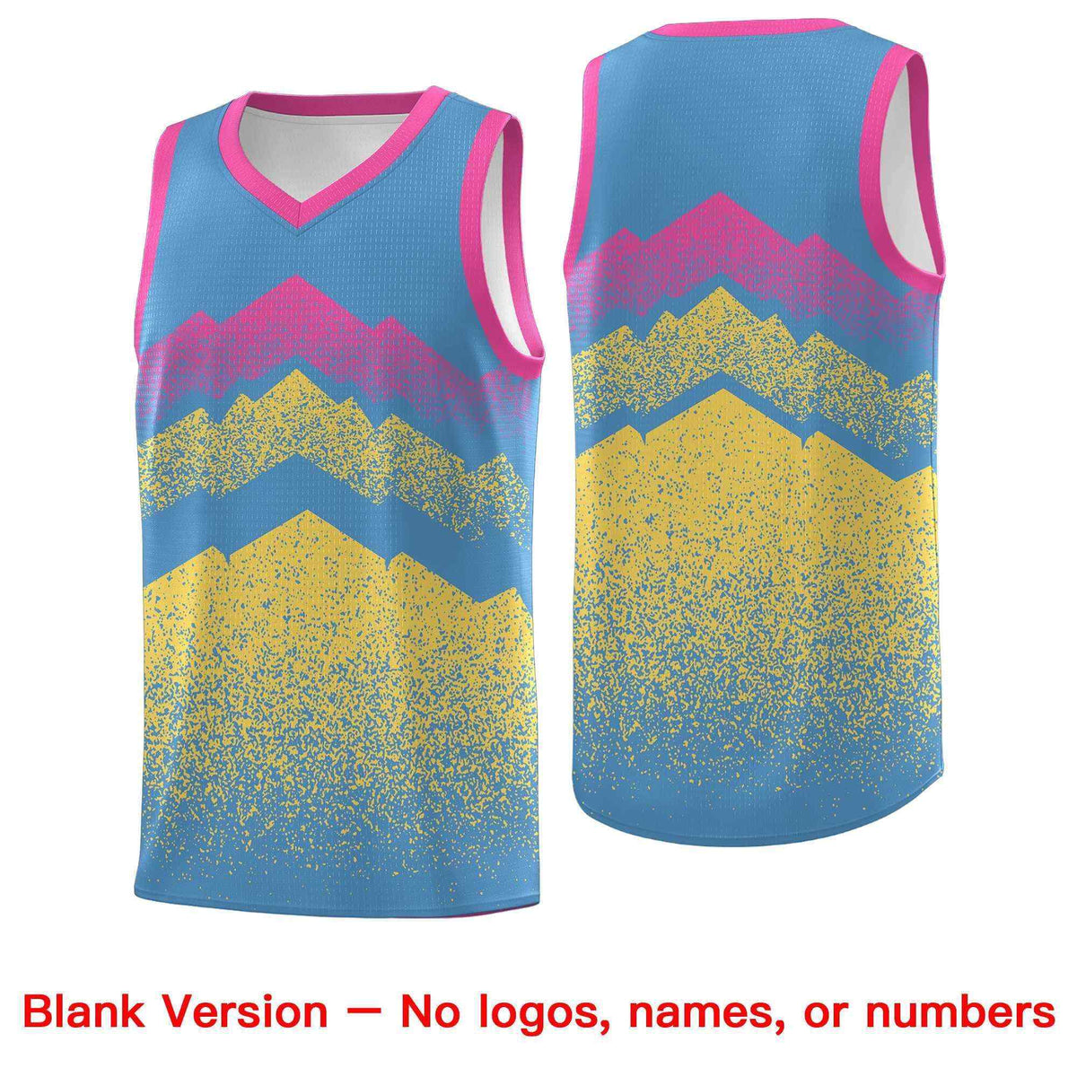 Personalized Youth Basketball Jerseys   Light Blue Khaki Gradient Mountain Design Uniforms