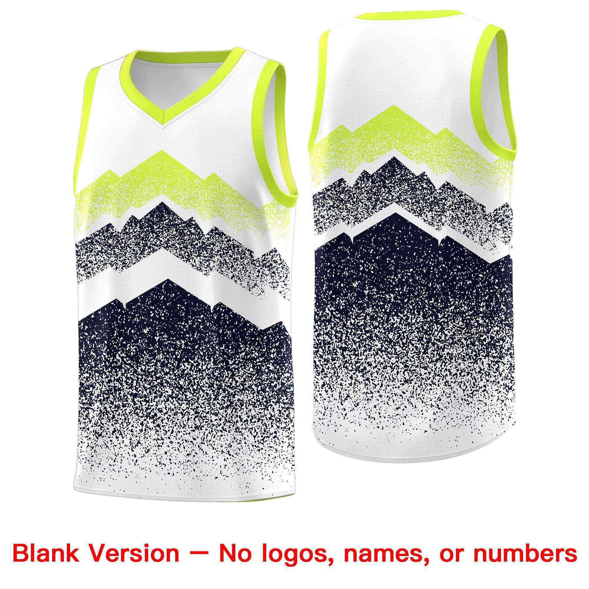 Personalized Youth Basketball Jerseys   White Navy Gradient Mountain Design Uniforms