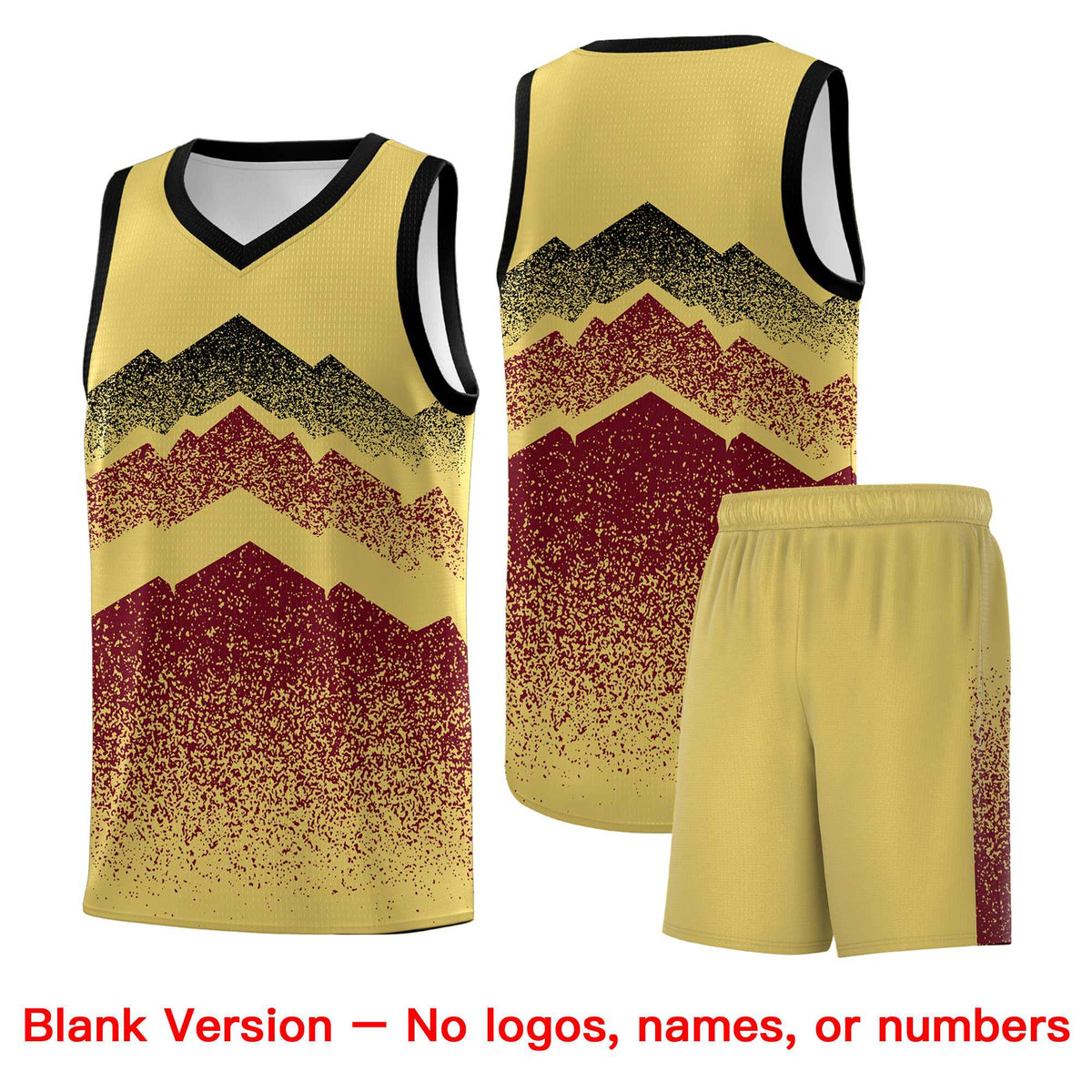 Personalized Youth Basketball Jerseys   Khaki Crimson Gradient Mountain Design Uniforms