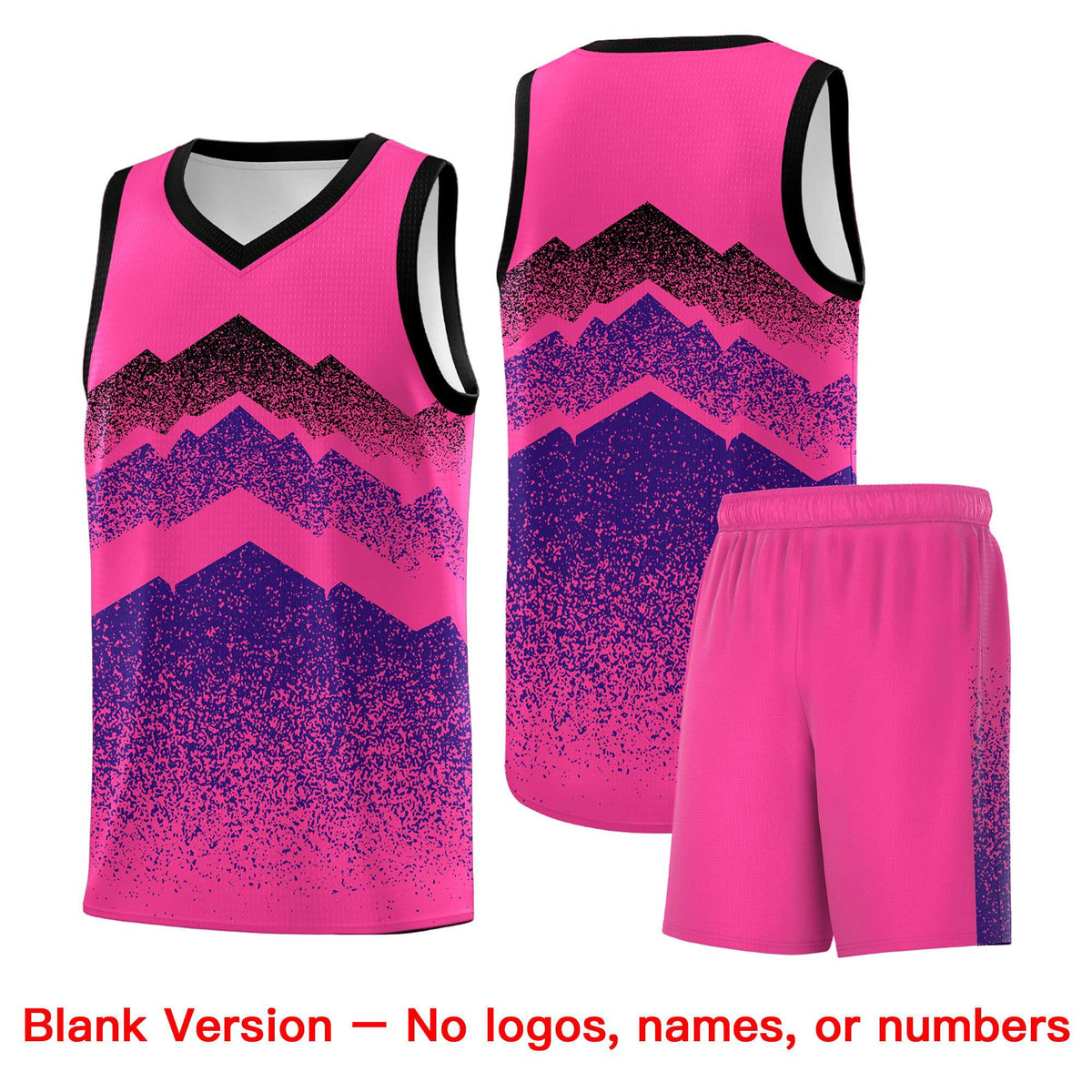 Personalized Youth Basketball Jerseys   Pink Purple Gradient Mountain Design Uniforms