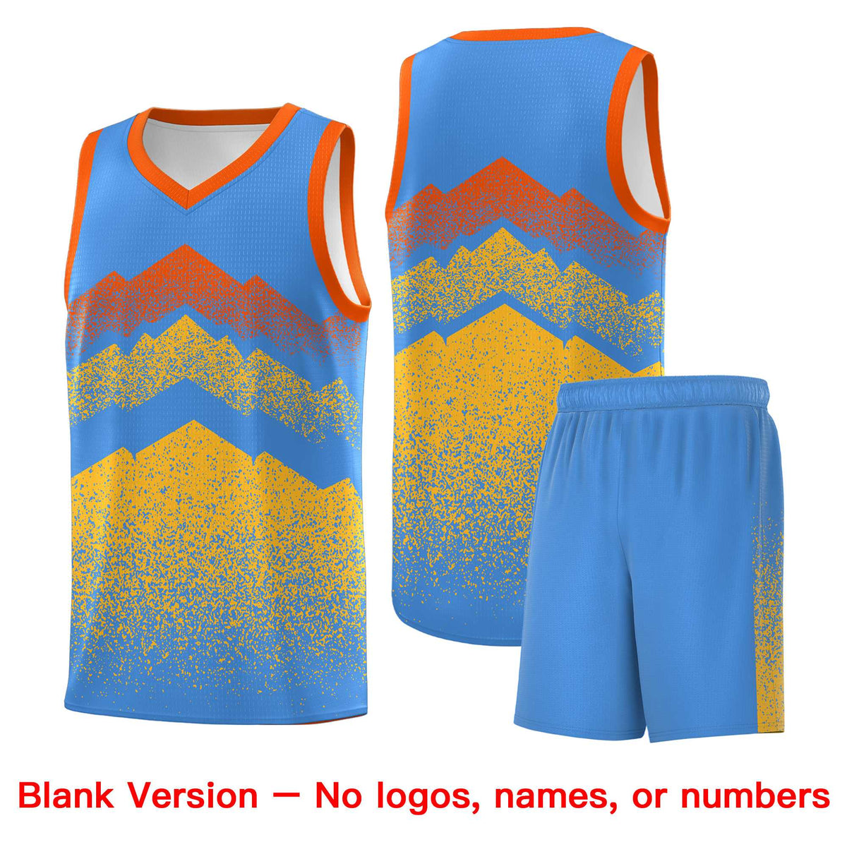 Personalized Youth Basketball Jerseys   Powder Blue Khaki Gradient Mountain Design Uniforms