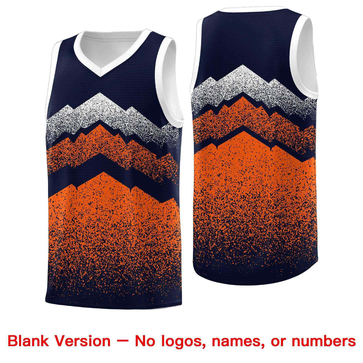Personalized Youth Basketball Jerseys   Navy Orange Gradient Mountain Design Uniforms