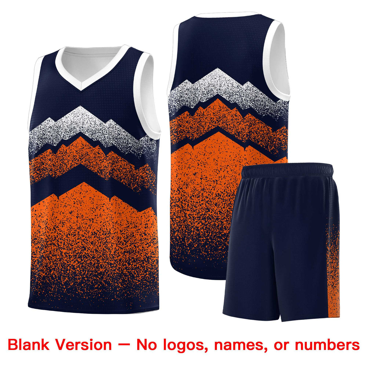 Personalized Youth Basketball Jerseys   Navy Orange Gradient Mountain Design Uniforms