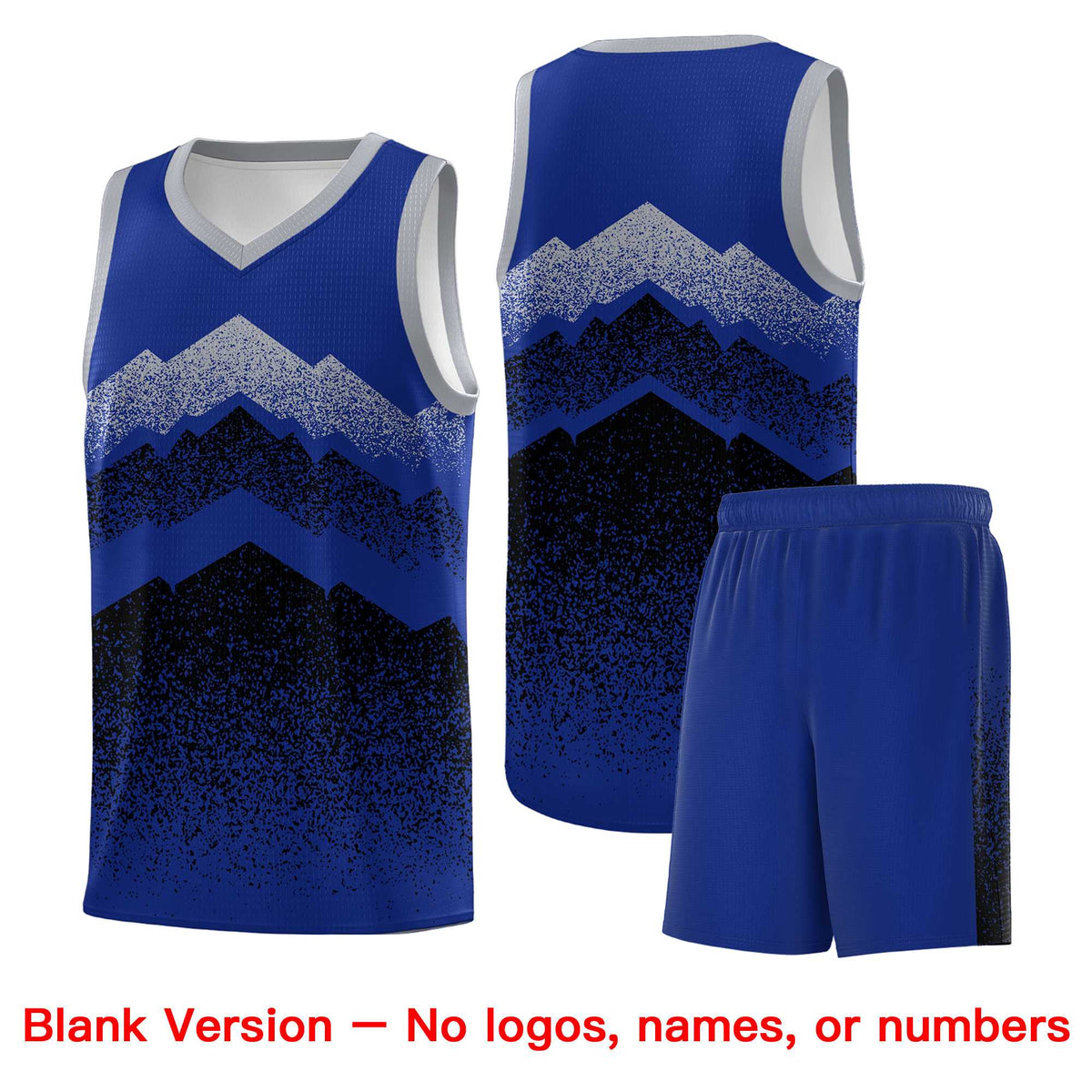 Personalized Youth Basketball Jerseys   Royal Black Gradient Mountain Design Uniforms