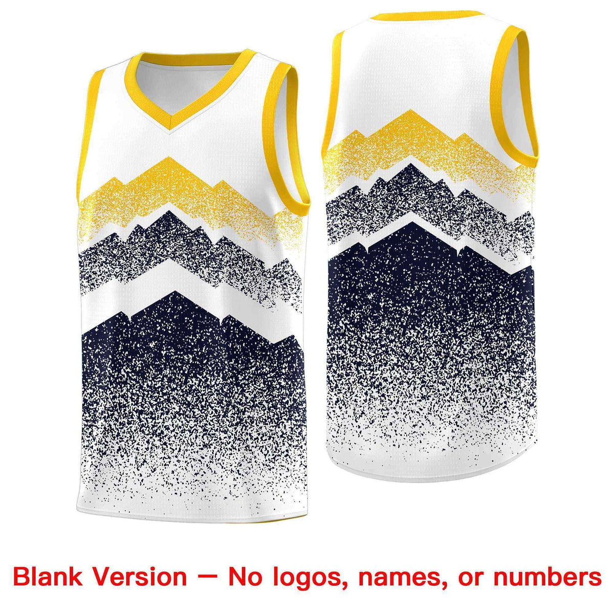 Custom Youth Basketball Jerseys White Navy Gradient Mountain Design Uniforms