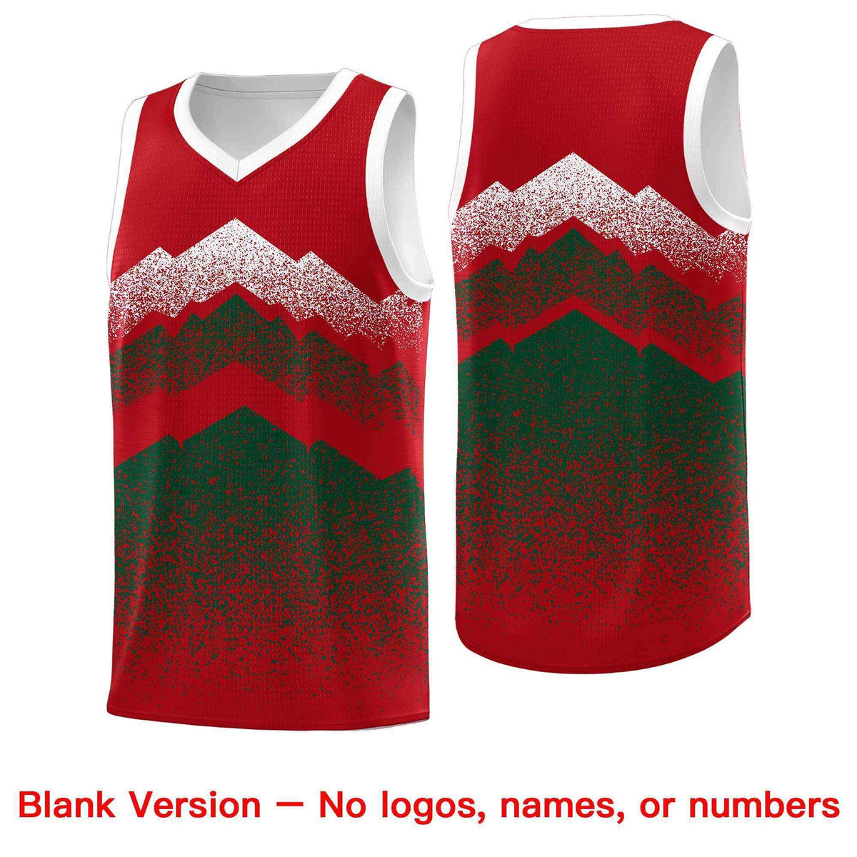 Custom Youth Basketball Jerseys Red Green Gradient Mountain Design Uniforms