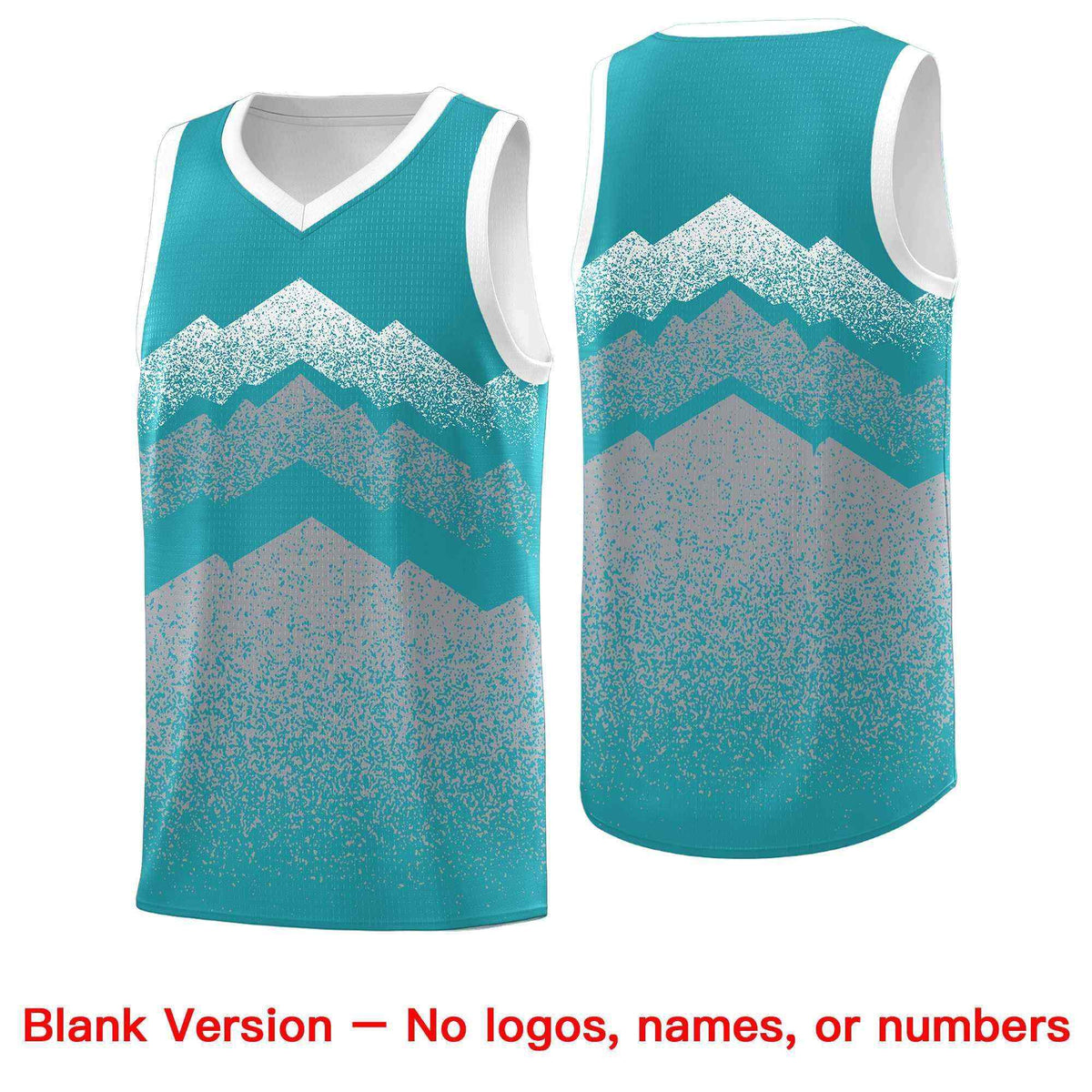 Custom Youth Basketball Jerseys Teal Silver Gradient Mountain Design Uniforms